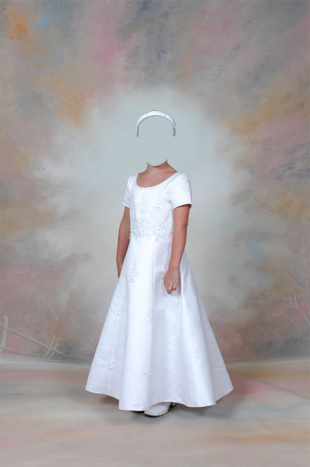 Шаблон для фото - Девочка в белом.