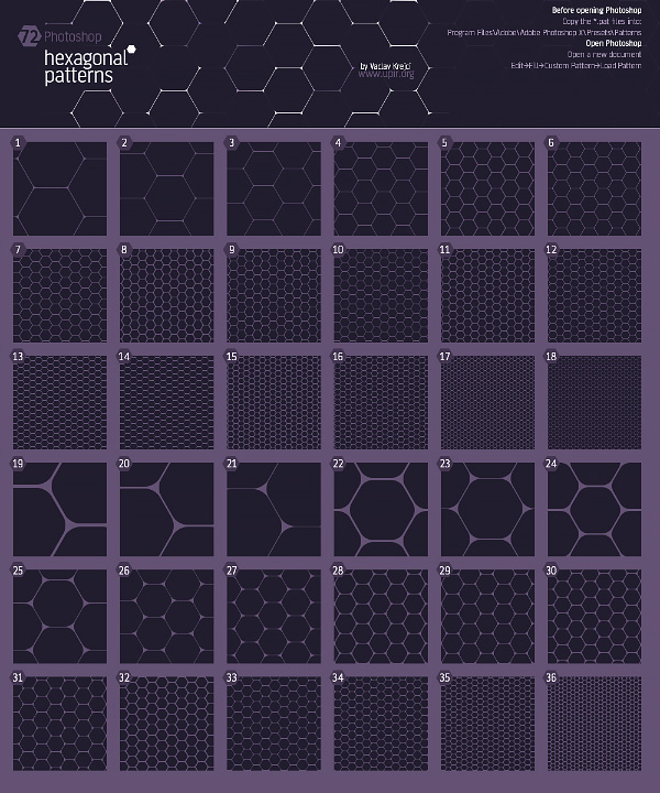 Фоны для фотошопа - Паттерны Гексагон (Hexagon)