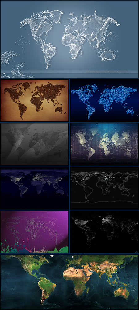 Фоны для фотошопа -  Карты мира