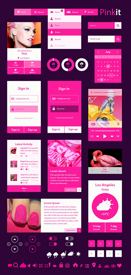 Web-дизайн - Веб-элементы Pink