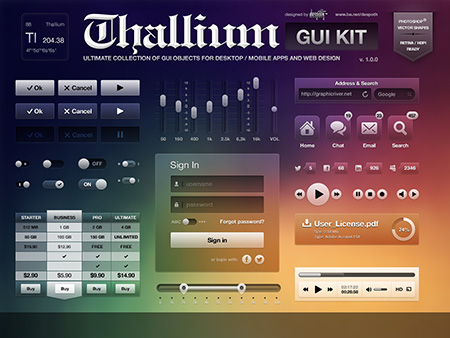 Web-дизайн - Веб-элементы Thallium UI Kit