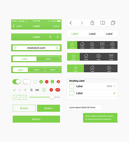 Web-дизайн - Веб-элементы Color UI Green