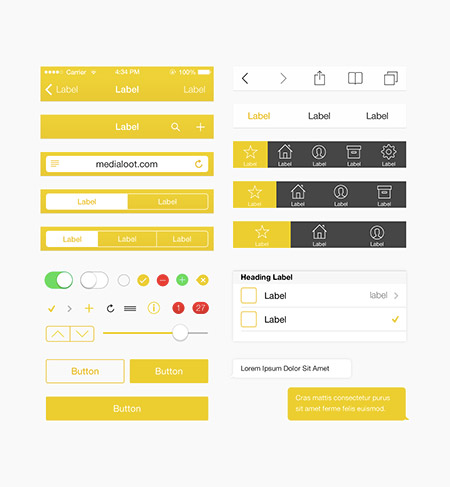 Web-дизайн - Веб-элементы Color UI Yellow