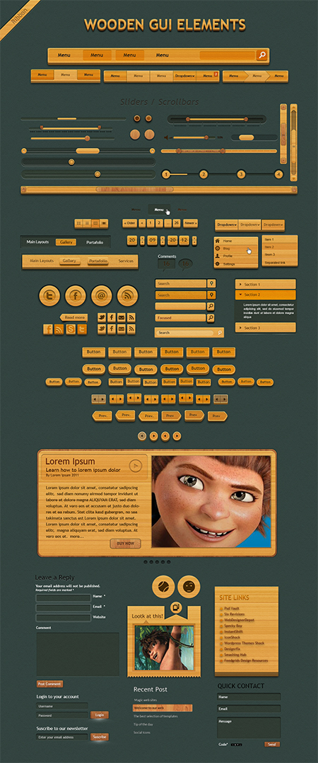 Web-дизайн - Wooden GUI