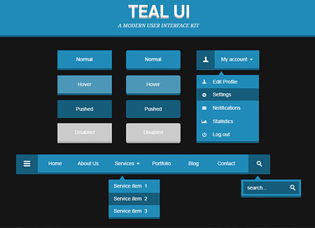 Web-дизайн - Веб-элементы Teal UI