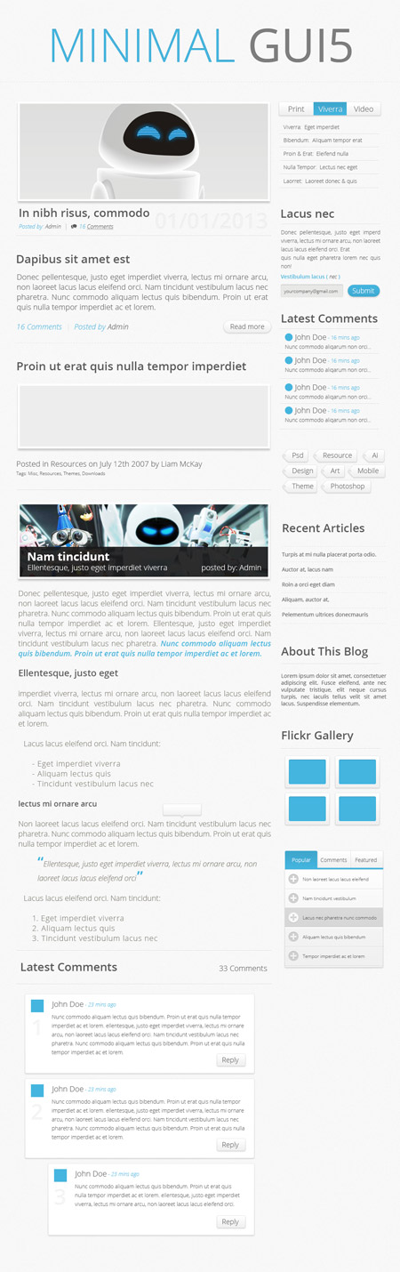 Web-дизайн - Веб-элементы Minimal GUI 5