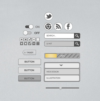 Web-дизайн - Веб элементы Grey