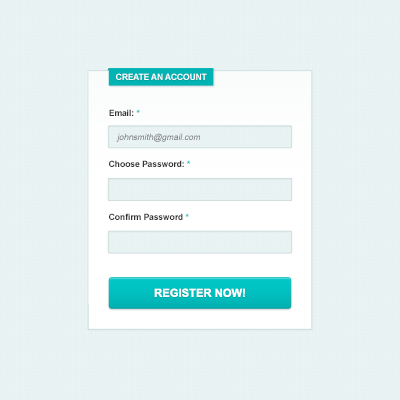 Web-дизайн - Форма регистрации