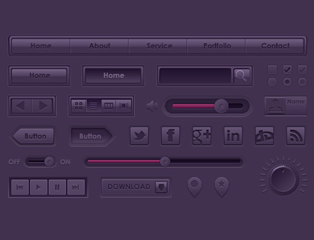 Web-дизайн - Веб-элементы Purple