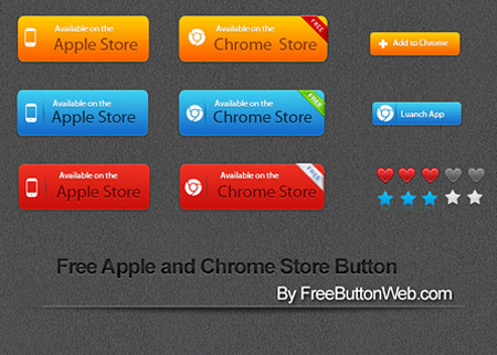 Web-дизайн -  Кнопки Apple and Chrome Store