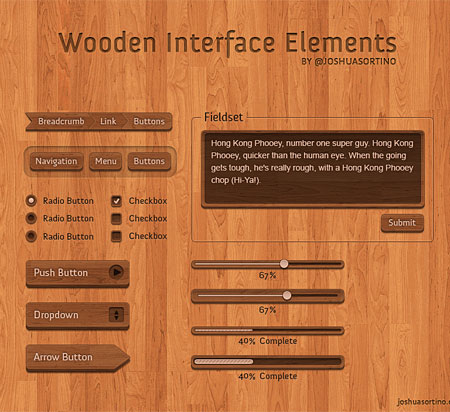 Web-дизайн -  Дерево Wood UI