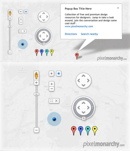 Web-дизайн -  Веб-элементы Google Map UI Kit