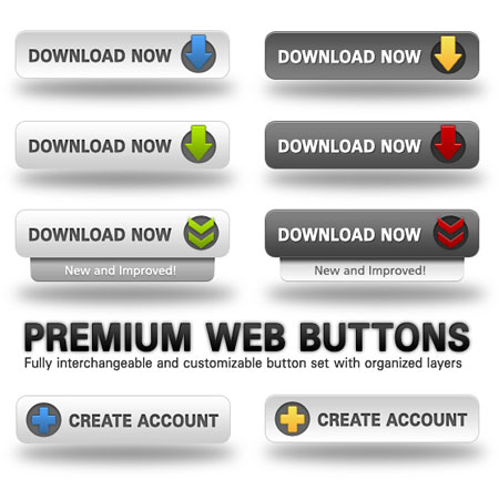 Web-дизайн -  Кнопки Download Now