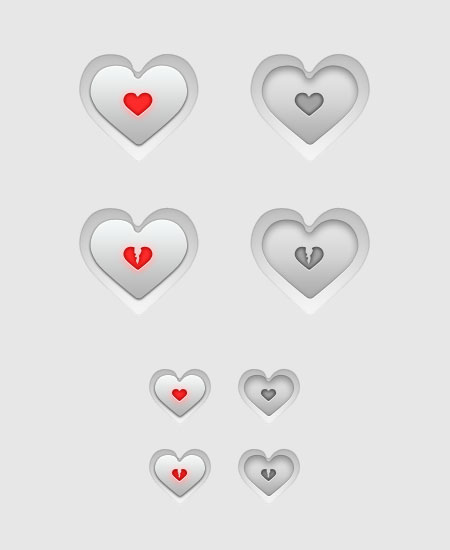 Web-дизайн - Кнопки Сердце