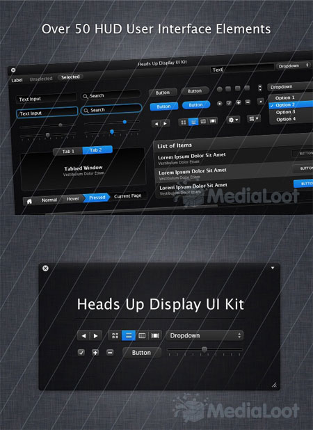 Web-дизайн -  Веб-элементы Display UI Kit