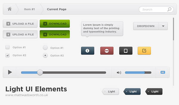 Web-дизайн - Веб-элементы Light UI