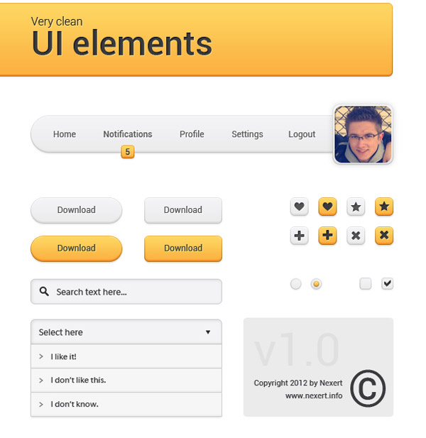 Web-дизайн - Веб-элементы Clean UI