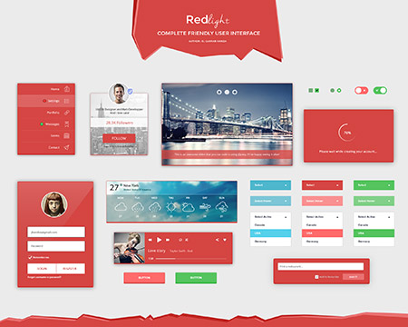 Веб-элементы Red UI Kit