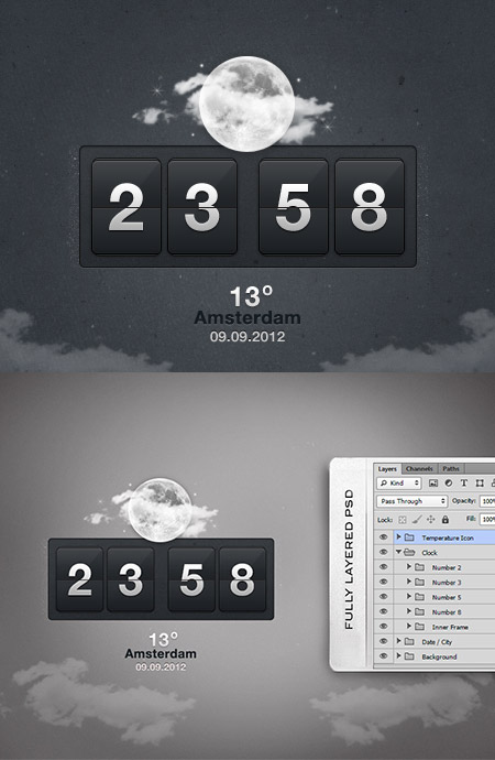 Web-дизайн - Часы и Погода