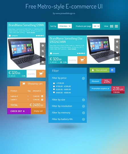 Web-дизайн - Веб-элементы Ecommerce UI kit